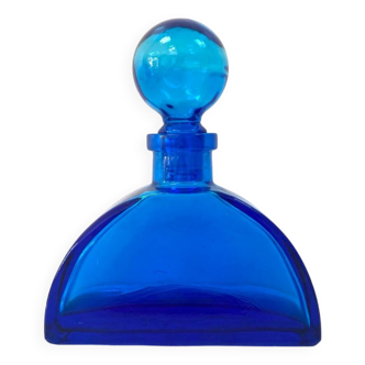 Large cobalt blue glass bottle / vase / carafe