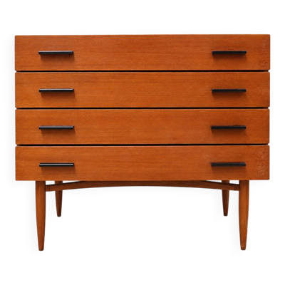 Commode vintage – commode en bois avec 4 tiroirs des années 60