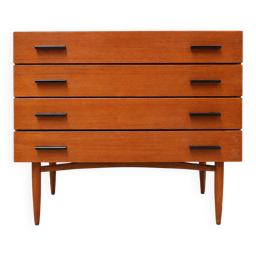 Vintage chest of drawers – wooden dresser with 4 drawers from the 60s
