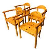 Ensemble de 4 chaises de salle à manger par Rainer Daumiller, danois, années 1980.