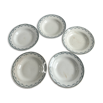 Terre de fer lot de 5 assiettes creuses St Amand