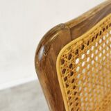 Vintage Wooden Cane Armchair by Branko Ursic: Mid-Century Lounge Chair