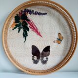 Butterfly tray and 6 coasters