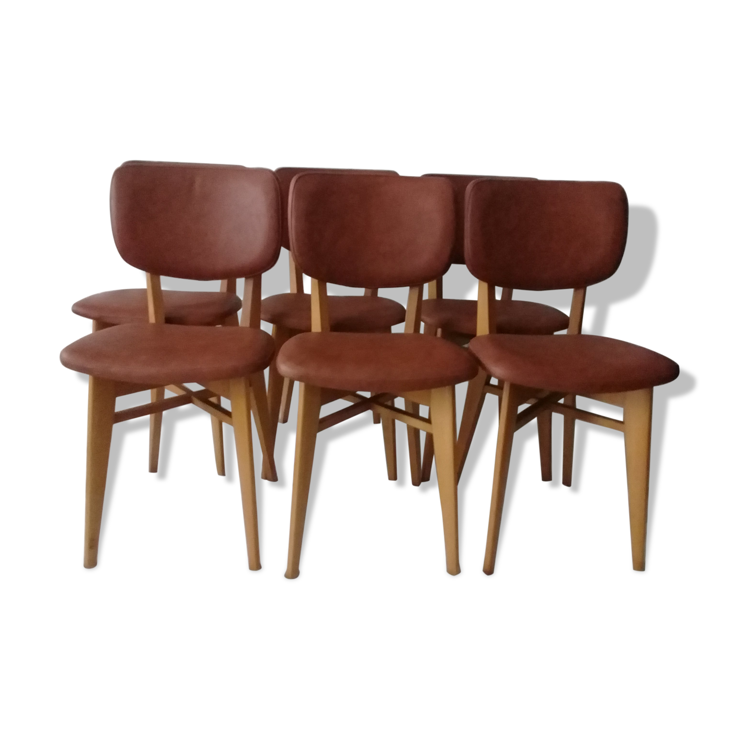 Suite of 6 vintage chairs