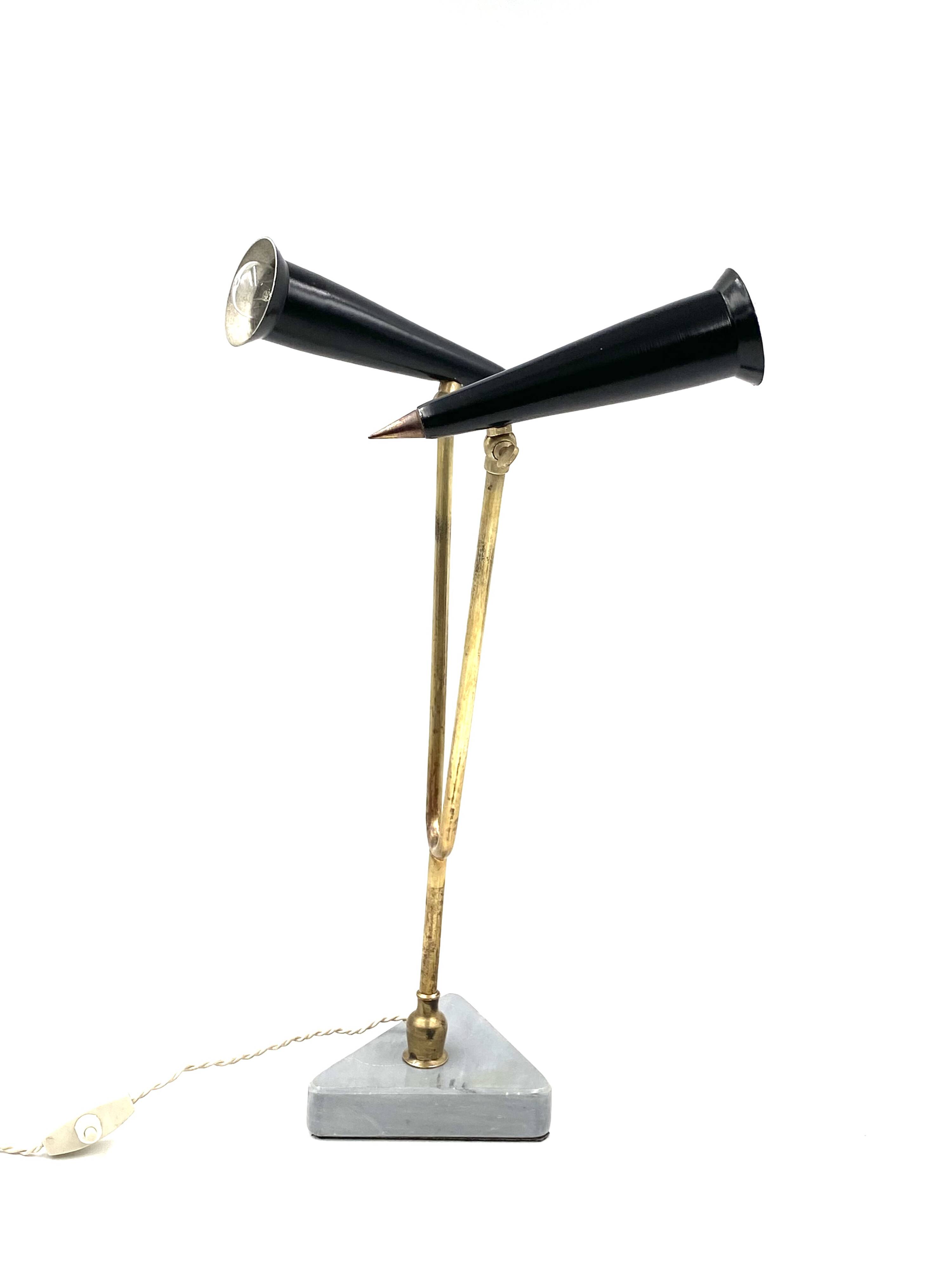 Mid-century double light table lamp, Italy 1960s