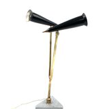 Lampe de table vintage à double lumière, Italie 1960