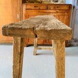 Primitive raw wood console