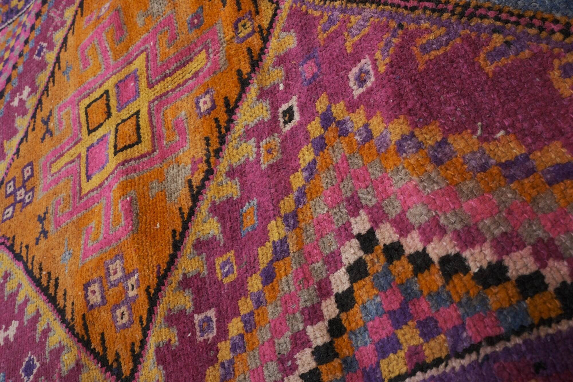 Vintage Turkish hallway rug 127x370 cm