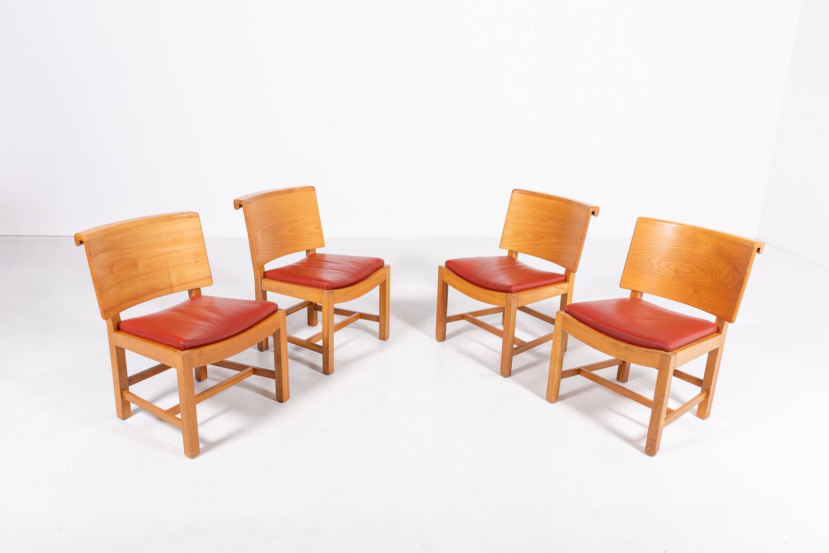 Set of 4 Vintage Architectural Danish chairs