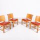 Set of 4 Vintage Architectural Danish chairs