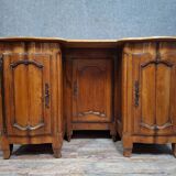 Curved double-sided desk in walnut – Regional work from the Louis XV – XVI period.