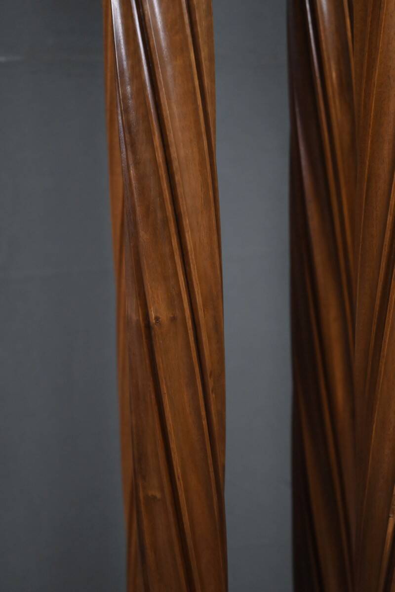 Swivelling stool in walnut, neo-Gothic style – 1900