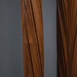 Swivelling stool in walnut, neo-Gothic style – 1900