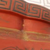 Stool Chinese pedestal table old red lacquer