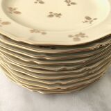 Set of 11 flat plates porcelain from Limoges