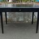 Black lacquered pine desk table