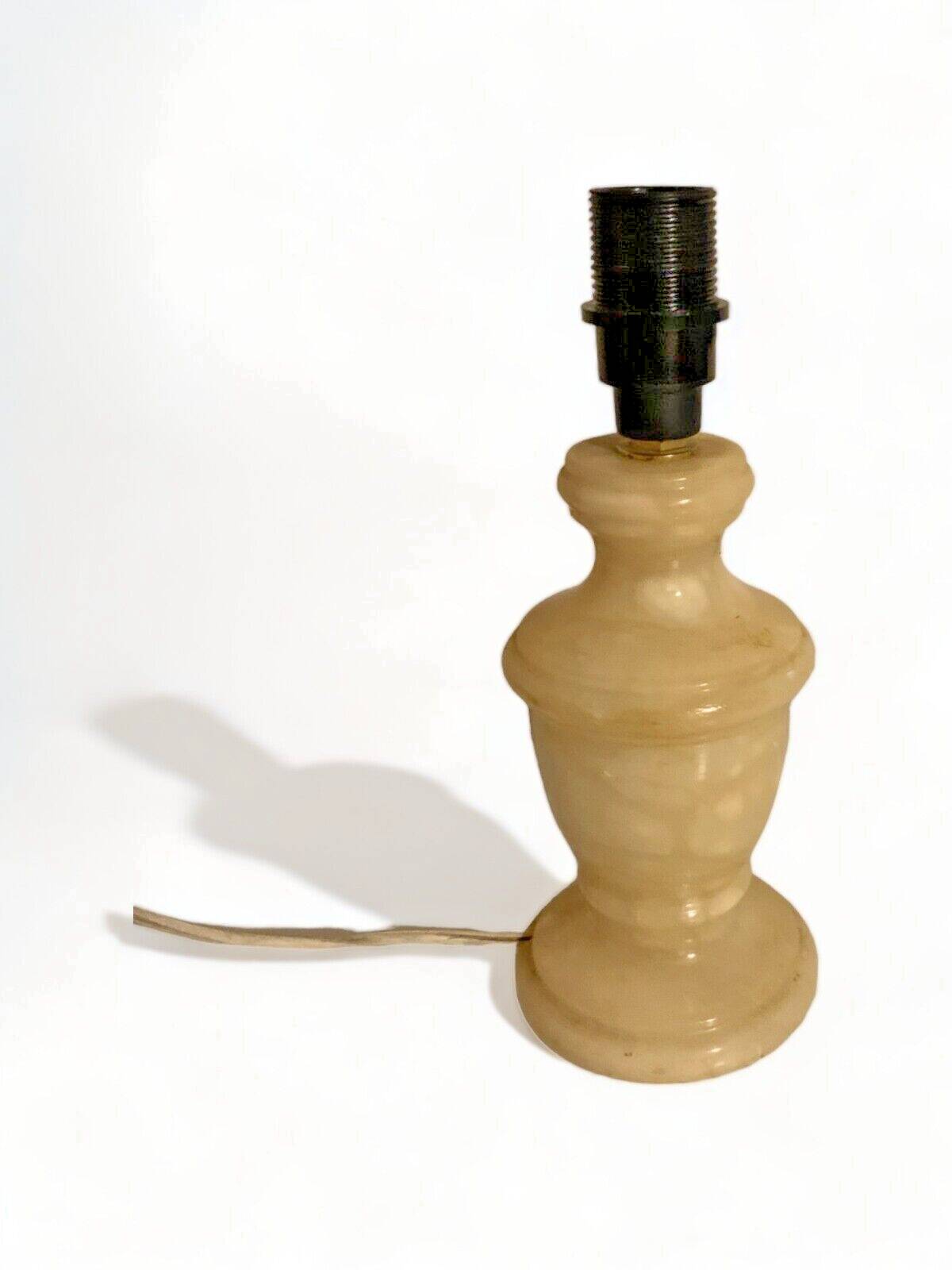 Cut stone lamp base 1960 alabaster 22cm bedside vintage old old vase shape