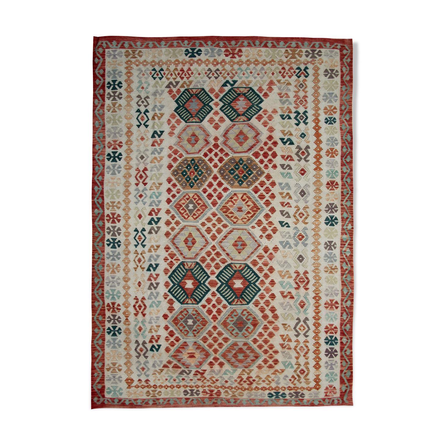 Vintage Afghan Kilim Rug Carpet 180x259cm