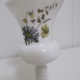 White opaline cut with flowers Creation Clary Paris