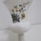 White opaline cut with flowers Creation Clary Paris