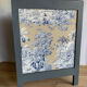 Wooden bedside on art deco marble