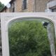 Large antique Art Deco bevelled mirror from 1929 – Greige tabletop mirror