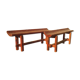 Pair of farm benches, solid wood, brutalist
