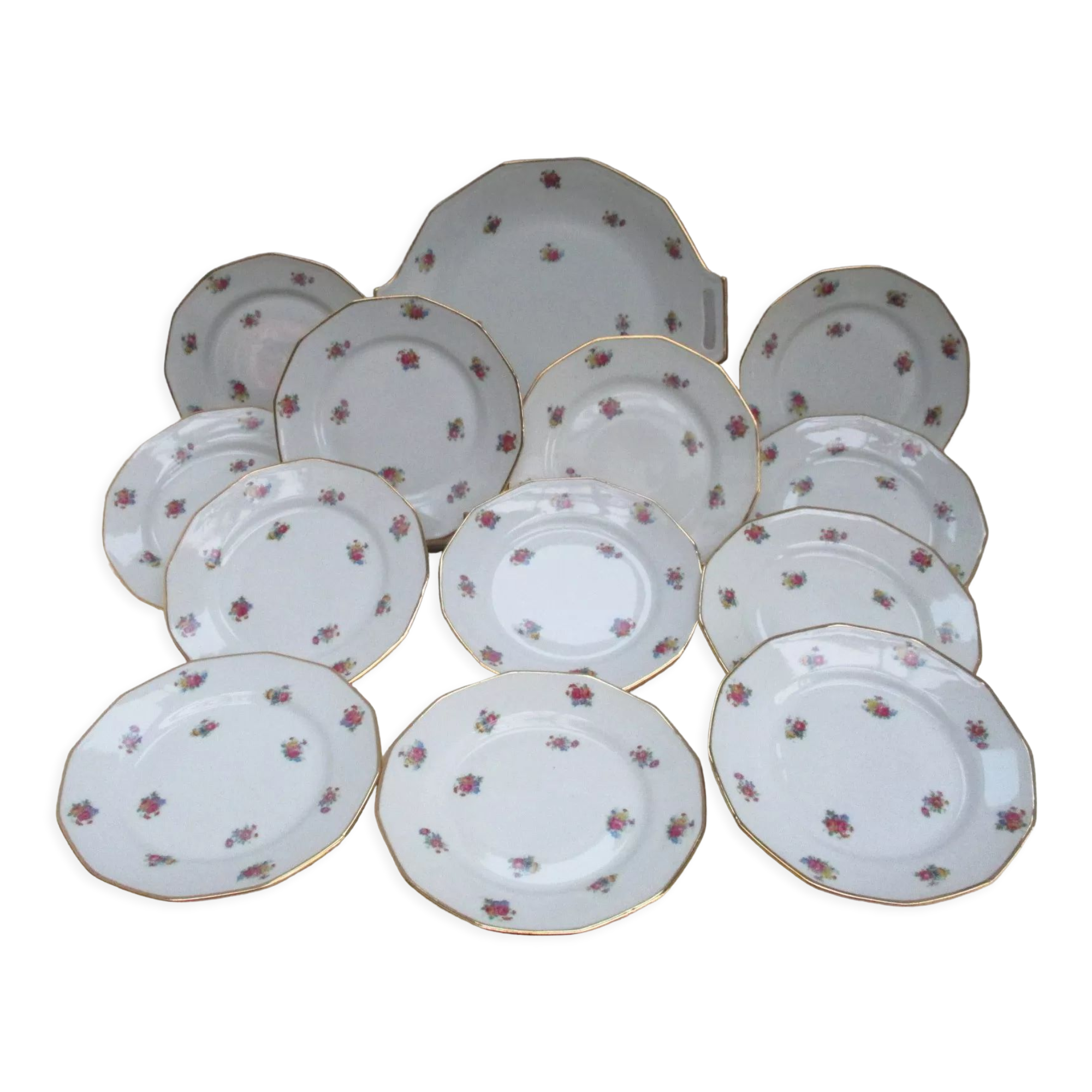 Art deco dessert service, PCF France porcelain