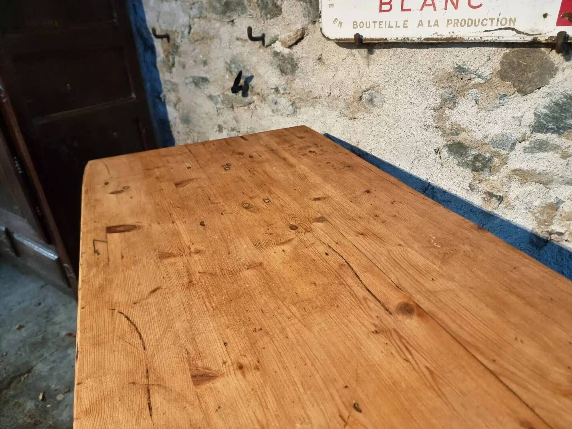 Vintage French Oak and Pine Counter – 1930s Shop Counter or Kitchen Island