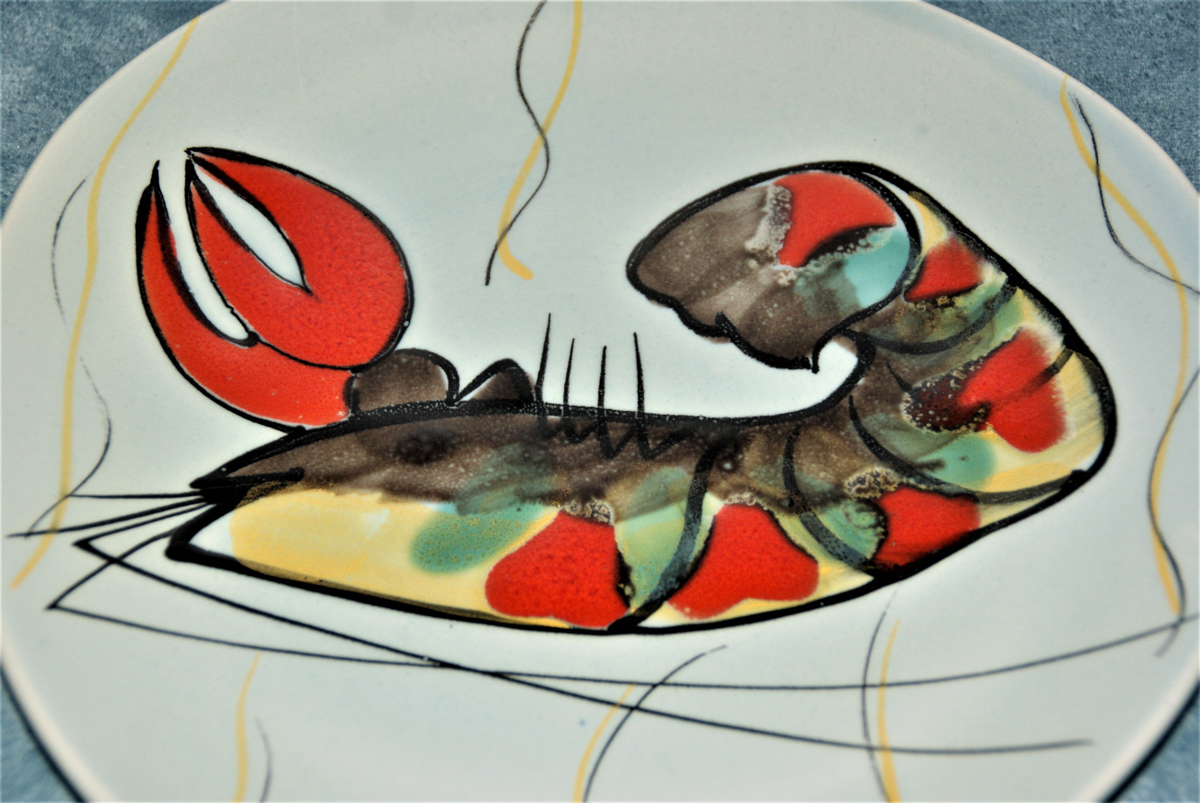 M.B.F.A Pornic - Large plate decorated with lobster
