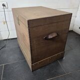 Solid oak safe from the Maubeuge central bank, box no. 475