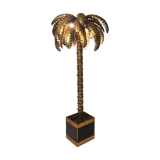 Lampadaire des années 70 forme palmier métal doré