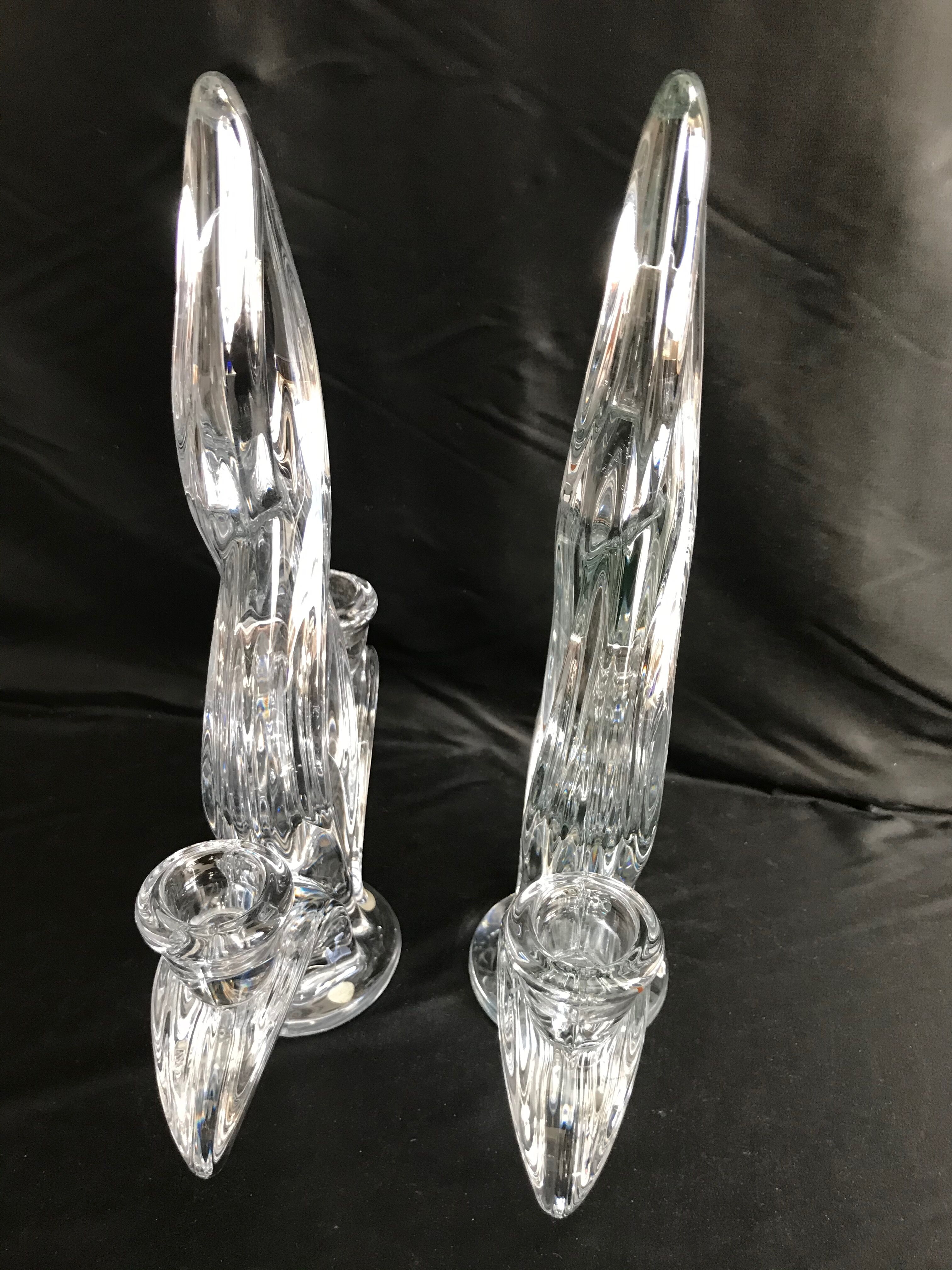1336 Cristallerie de Vannes Le Châtel (1765-2018) - Pair of candlesticks - Crystal