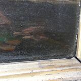 Old 19th century waterfall canvas