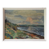 Danish impressionist oil painting, 1960s