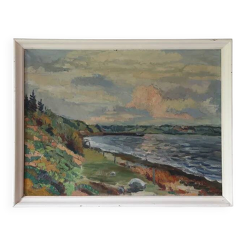 Danish impressionist oil painting, 1960s