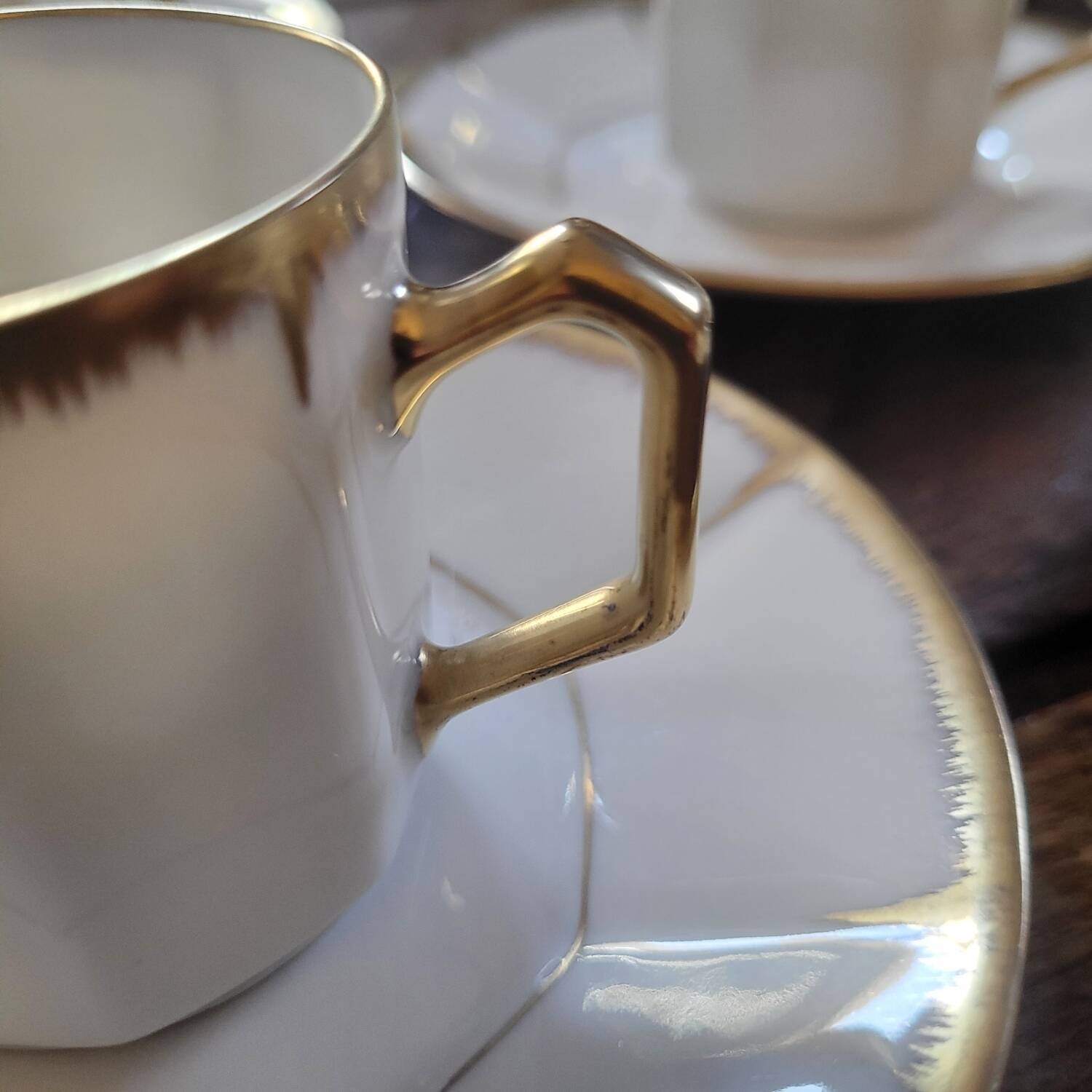 Limoges gilt porcelain coffee set — 6 cups