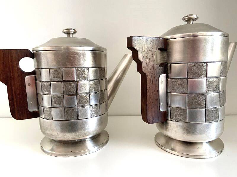 Tea & Coffee Service Pieces Silver-Plated Metal Art Deco A.S Stamp