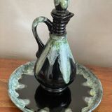 Stoneware carafe and plate