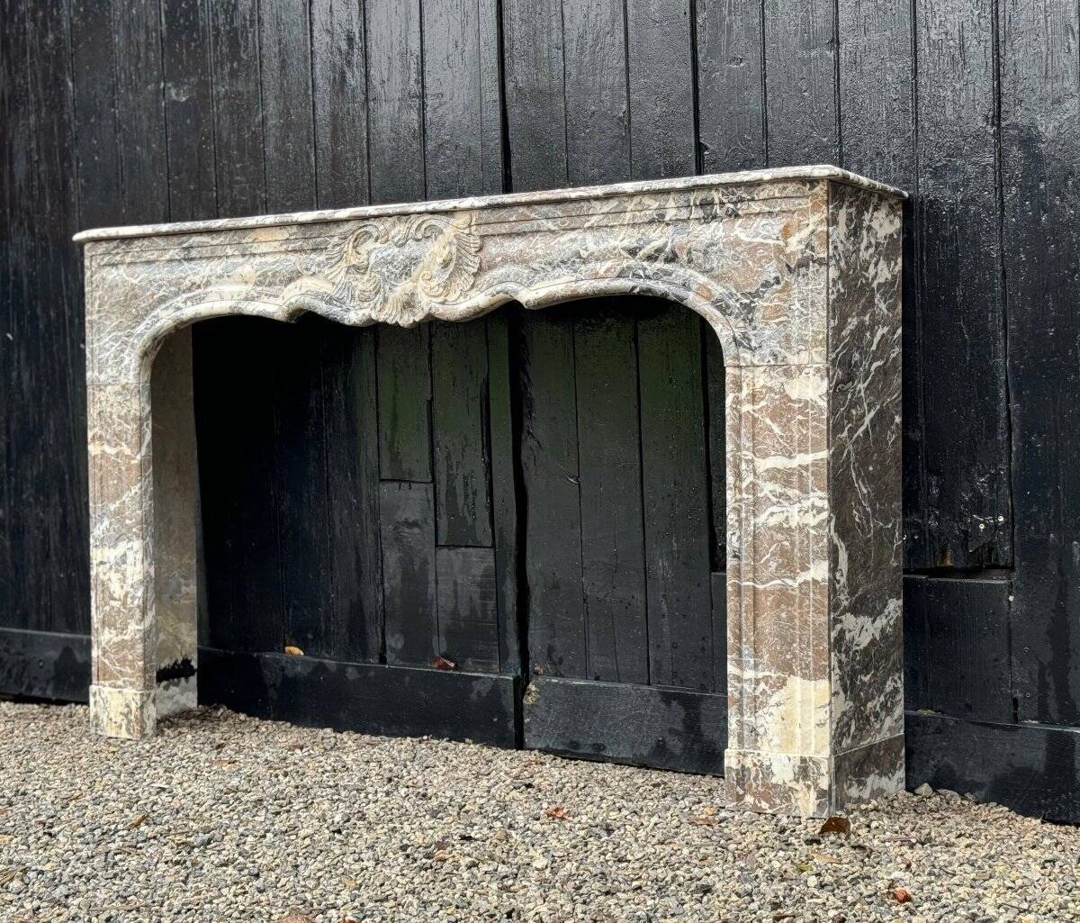 Regency Fireplace in Grey Ardennes Marble, 18th Century