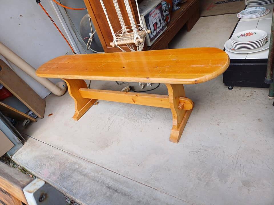Solid wood indoor bench