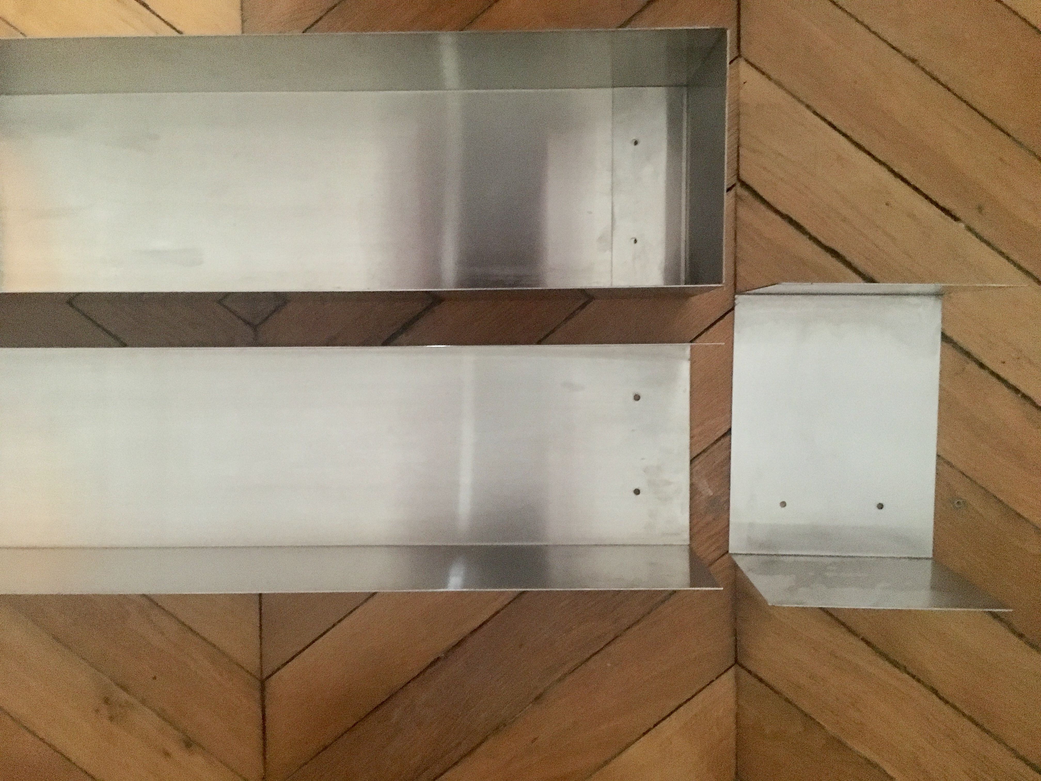 Wall storage space in stainless steel industrial steel designer