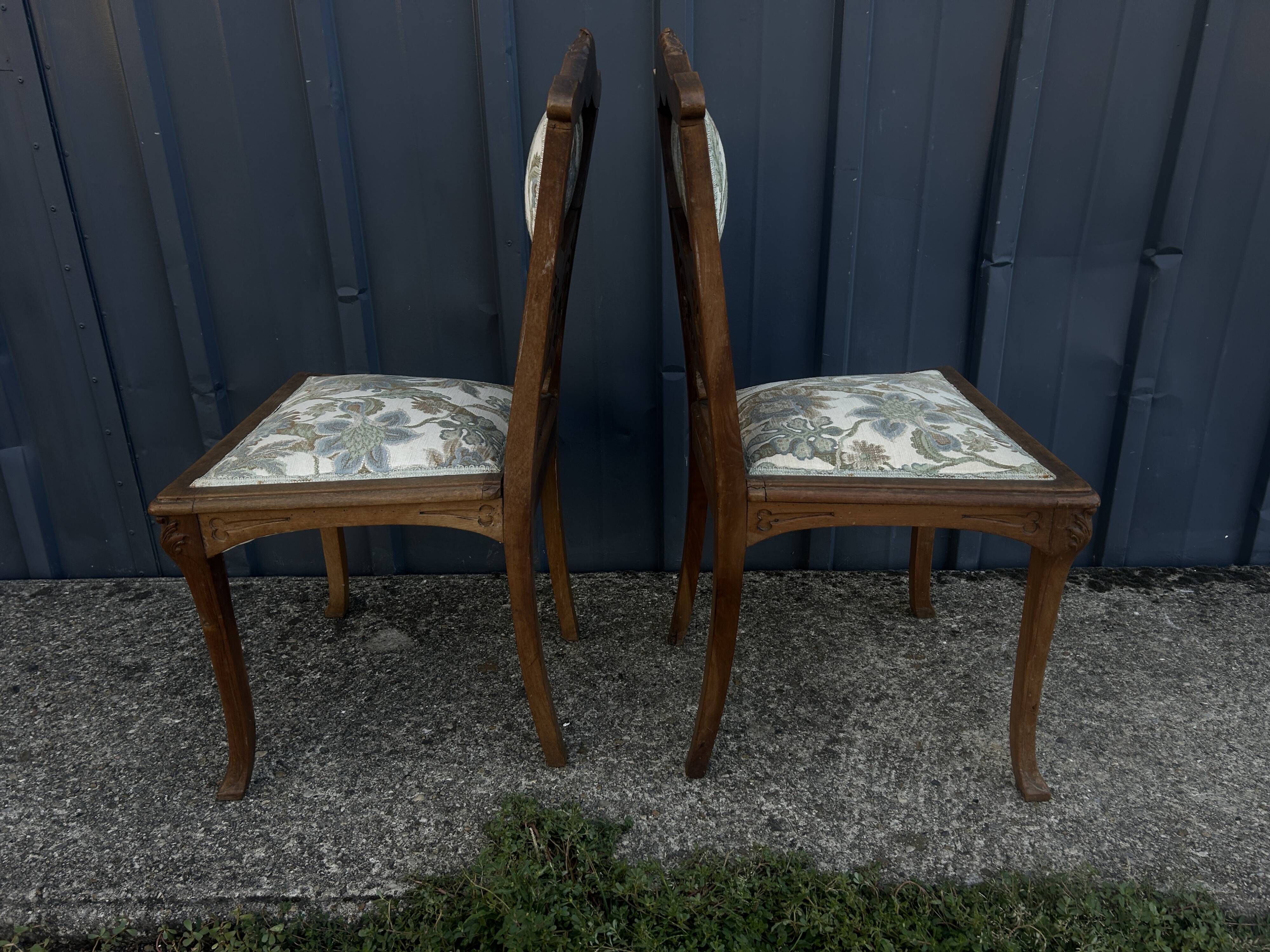 Paire de fauteuils et paire de chaises Art Nouveau
