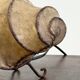 Vintage rawhide swirl table lamp with organic design