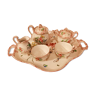 Service à café "tête à tête" en porcelaine Lunéville, fleurs, début du XXeme siècle