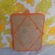 Vintage tryptic barber mirror orange 70s