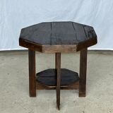 Pedestal table or small octagonal side table quadripod base with modernist spacer