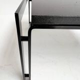 Black granite side table or coffee table from the 1980’s