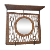 Coat rack dressing room vintage rattan year 50