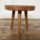 Tabouret door tripod plant sofa end in solid oak 1950 Vintage furniture decoration
